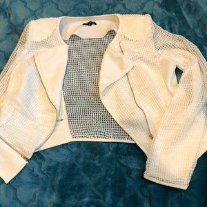 💯 White Mesh Moto Jacket